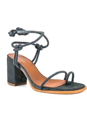 EU 41, US 10 Alohas Grace Block Heel Ankle Wrap Sandals Shoes Blue Slate Gray